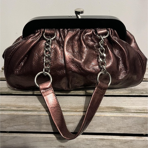 Hobo International Shoulder Bag Womens One Size Metallic Plum Chain Frame - Picture 6 of 16